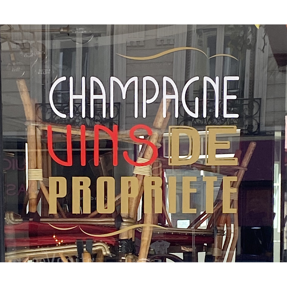 Vitrine Champagne vins de propriété 