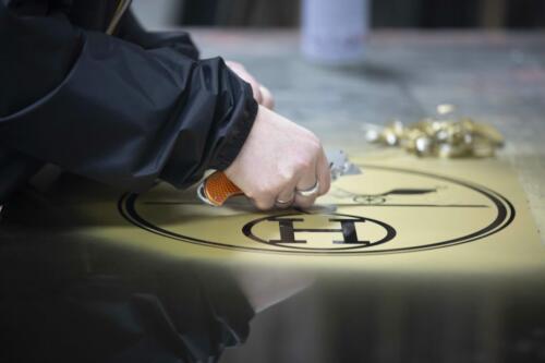 Echenillage d'un sticker 